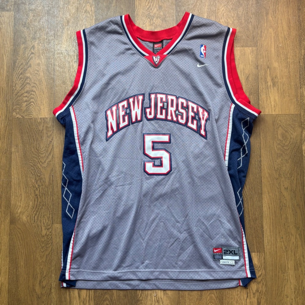 Vtg Nike Team New Jersey Nets Authentic Jason Kidd Embroidered Basketball Jersey